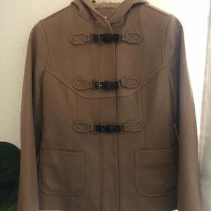 Ann Taylor Loft Toggle coat tan 0p petite